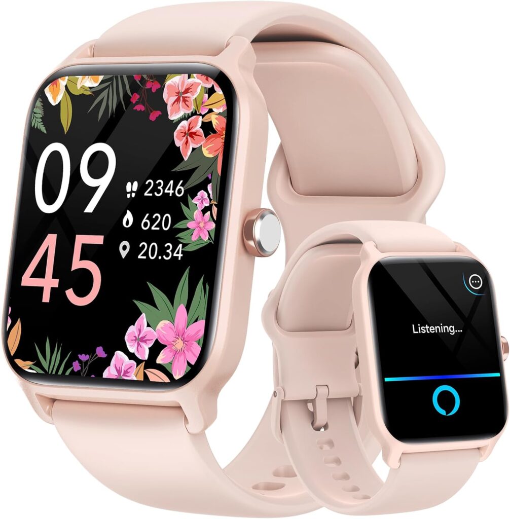 The alt text for the **Fitpolo Smart Watch for Women Android & iPhone, Alexa Built-in** could be: **"Fitpolo smartwatch with a 1.8-inch HD screen, Alexa built-in, IP68 waterproof, heart rate monitoring, sleep tracking, and 100 sports modes. Compatible with Android and iPhone."**¹²³.

