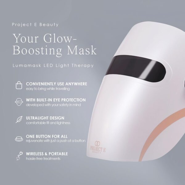 A sleek, handheld device labeled "Project Beauty FDA-Cleared Anti-Wrinkle Anti-Acne" sits against a backdrop of soft, illuminated skin. The device features intuitive controls and customizable settings for at-home skincare treatments targeting wrinkles and acne. FDA clearance ensures safety and efficacy, offering a versatile solution suitable for all skin types.