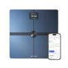 A sleek, modern digital scale with a black platform and a clear LED display. This scale is designed for tracking body weight and fat percentage and includes advanced features for body composition analysis. It has Wi-Fi and Bluetooth connectivity, allowing seamless integration with fitness apps, and it’s compatible with Apple devices. The scale also includes a baby weight mode, allowing parents to measure infant weight accurately. Its design is minimalist and elegant, fitting well in a bathroom or bedroom. The scale is eligible for Flexible Spending Account and Health Savings Account purchases, offering additional benefits for users.