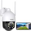 “2K Security Cameras Outdoor/Home, 360° Pan-Tilt View Timed Cruise 2.4G WiFi Security Camera with Motion Tracking, Spotlight & Siren” - An outdoor or home security camera with a 2K resolution, capable of 360° pan-tilt view. It features timed cruise functionality, 2.4G WiFi connectivity, motion tracking, a built-in spotlight, and a siren for enhanced security.