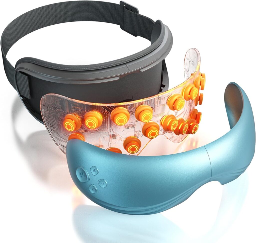 Eye Massager with Heat,Heated Eye Mask with Bluetooth Music for Migraine