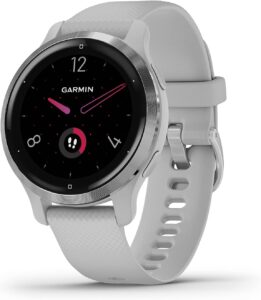 Garmin Venu 2S, Smaller-sized GPS Smartwatch with Advanced Health Monitoring and Fitness Features, Silver Bezel with Light Gray Case and Silicone Band