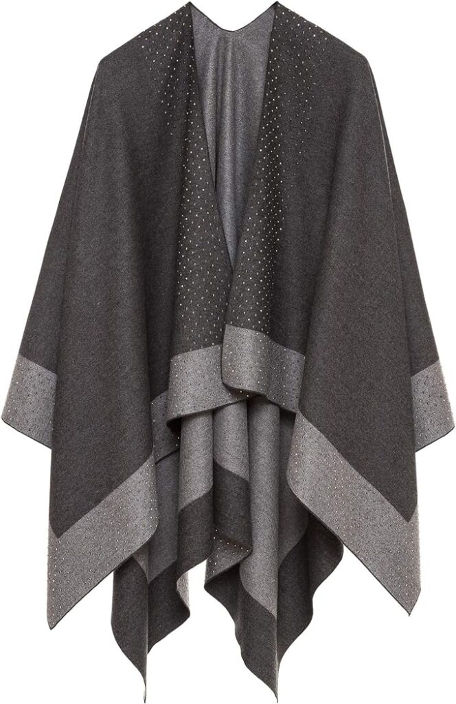 Certainly! Here's an **alternative text description** for the "MELIFLUOS DESIGNED IN SPAIN Women's Shawl Wrap Poncho Ruana Cape Cardigan Sweater Open Front for Fall Winter Spring": *"The MELIFLUOS DESIGNED IN SPAIN Women's Shawl Wrap Poncho Ruana Cape Cardigan Sweater" is a versatile and stylish layering piece. Crafted with care, this open-front cardigan features a shawl-like design that drapes elegantly over the shoulders. Whether you're braving chilly evenings or adding flair to your outfit, this cozy sweater promises comfort and fashion-forward appeal."*