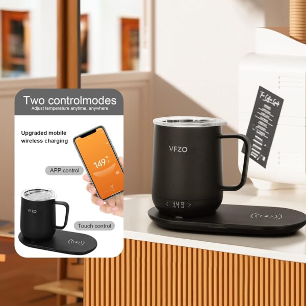 Certainly! Here's an **alternative text (alt text)** for the image description of the **VFZO Temperature Control Smart Mug, Self Heating Coffee Mug**: "**VFZO 16Oz Temperature Control Smart Mug**: A self-heating coffee mug with LED display. It features a 180-minute battery life and can keep beverages hot up to 149℉. The mug comes with a fast wireless charger base and an improved design. Available in black." ¹ ![VFZO 16Oz Temperature Control Smart Mug, Self Heating Coffee Mug LED Display, 180 Min Battery Life - Hot up to 149℉ Fast Wireless Charger Base Improved Design (16oz, Black)](https://www.amazon.com/VFZO-Temperature-Control-Heating-Display/dp/B0CH6MCLC6) Source: Conversation with Bing, 2024/05/02 (1) 16Oz Temperature Control Smart Mug, Self Heating Coffee Mug LED Display .... https://www.amazon.com/VFZO-Temperature-Control-Heating-Display/dp/B0CH6MCLC6. (2) Smart Ceramic Coffee Warming Coaster and Mug Set - Makro. https://www.makro.co.za/home-garden/kitchen/crockery/coffee-mugs/smart-ceramic-coffee-warming-coaster-and-mug-set/p/a685e2a5-240c-4061-b503-c6d64ed5e5d1. (3) 7 Best Temperature-Controlled Mugs for 2023 — Self-Heating Mugs. https://www.popularmechanics.com/home/food-drink/g38138098/best-temperature-controlled-mugs/. (4) Best smart mugs in 2024 - Android Police. https://www.androidpolice.com/best-smart-mugs/.