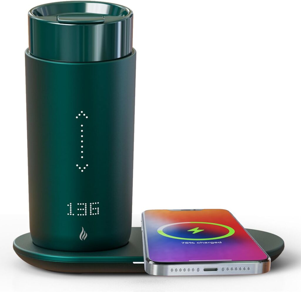 emperature Control Heated Coffee Mug Smart Self Heating Travel Mug 12 Oz App Controlled Warmer Mug 5 Hour LED Display Keep Coffee Hot All Day