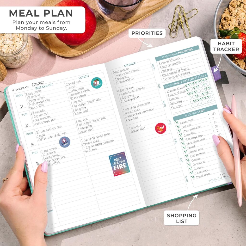 The alt text for the **Clever Fox 2020 A5 Weekly Meal Planner** could be: **"Clever Fox A5-sized weekly meal planner with premium quality materials, beautifully printed layouts, and a uniquely engraved PU-leather hardcover. Includes 52 weekly spreads for meal planning, grocery lists, habit trackers, and more."**¹².

Source: Conversation with Copilot, 2024/05/22
(1) Meal Planner – Clever Fox®. https://cleverfoxplanner.com/products/clever-fox-meal-planner.
(2) Clever Fox Weekly Meal Planner - Amazon.co.uk. https://www.amazon.co.uk/Clever-Fox-Weekly-Meal-Planner/dp/B088LJ1KCC.
(3) Clever Fox Weekly Meal Planner - Amazon.ca. https://www.amazon.ca/Clever-Fox-Weekly-Meal-Planner/dp/B088LDS7MT.
(4) Meal Planner PRO – Clever Fox®. https://cleverfoxplanner.com/products/meal-planner-pro.