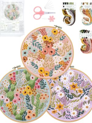the image description of the **Santune 3 Sets Embroidery Kit, Cross Stitch Kits for Beginners, Needlepoint Kits for Adults with Easy Stamped Flower Pattern Fabric, Hand Crafts, Hoops, and Needle**: "**Santune 3 Sets Embroidery Kit**: A comprehensive package for beginners, including a bamboo embroidery hoop (7.8 inches / 20 cm), three embroidered cloth pieces with colorful stamped floral patterns, six embroidery needles, three sets of color threads, one needle threader for easy threading, and a pair of scissors. Ideal for DIY hanging plants, sewing hobbies, and creating beautiful handcrafted embroidery." ¹ ![Santune 3 Sets Embroidery Kit,Cross Stitch Kits for Beginners,Needlepoint Kits for Adults with Easy Stamped Flower Pattern Fabric Hand Crafts,Hoops,Needle](https://www.amazon.com/Santune-Embroidery-Beginners-Needlepoint-Starter/dp/B0CQQYJVX6) Source: Conversation with Bing, 2024/05/02 (1) Santune 3 Sets Embroidery Kit,Cross Stitch Kits for Beginners .... https://www.amazon.com/Santune-Embroidery-Beginners-Needlepoint-Starter/dp/B0CQQYJVX6. (2) Santune 3 Pack Embroidery Kit for Beginners Adults Cross Stitch Kits .... https://www.amazon.ca/Santune-Embroidery-Beginners-Patterns-Instructions/dp/B0BXSDQN9T. (3) Santune 3 Pack Embroidery Kit for Beginners with Instructions,Cross .... https://www.amazon.ca/Santune-Embroidery-Beginners-Instructions-Needlepoint/dp/B0CQQYJVX6. (4) Santune 3 Pack Embroidery Kits for Adults Cross Stitch Kits for .... https://www.amazon.ca/Santune-Embroidery-Beginners-Patterns-Instructions/dp/B0BB9NH291. (5) Santune 3 Sets Embroidery Kit for Beginners Needlepoint Cross Stitch .... https://www.amazon.com/Santune-Embroidery-Starter-Pattern-Instructions/dp/B087YYVCJK.