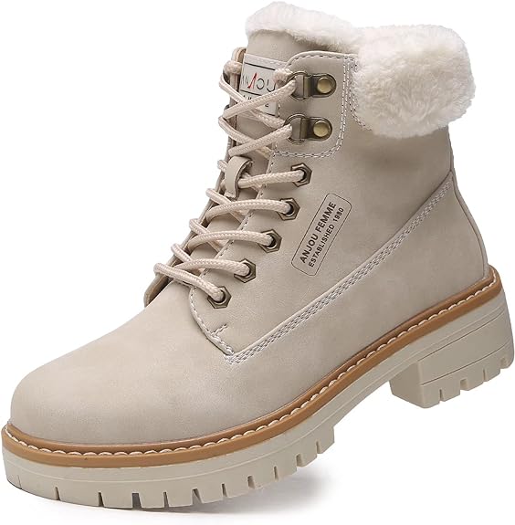 "Women's hiking snow winter boots by ANJOUFEMME." 😊