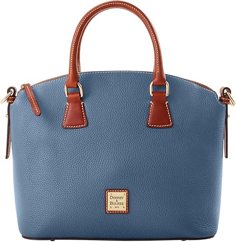 “Elevate your style with the Dooney & Bourke Pebble Grain Domed Satchel. Crafted from luxurious pebble-grain leather, this structured satchel features a timeless silhouette, sturdy handles, and a secure zip-top closure. Perfect for work, weekends, or any occasion where elegance meets functionality!”