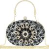 Elegant Mairlom Rhinestone Clutch Purse for Women, perfect for evening weddings and formal events. Features a dazzling crystal diamond design with a round pearl clasp, adding a touch of glamour to any outfit.