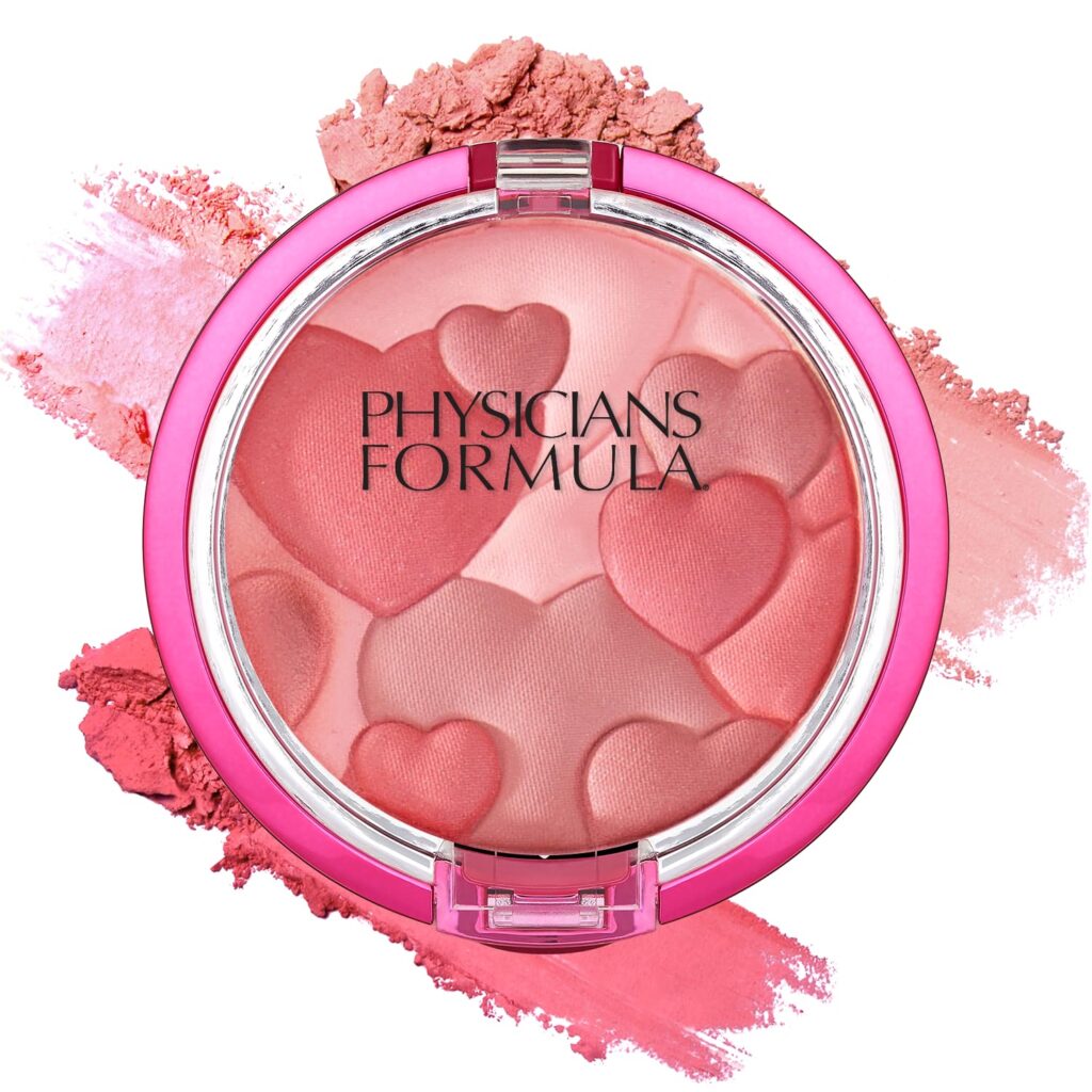 Physicians Formula Happy Booster Heart Blush in Rose - Dermatologist tested, this glow and mood-boosting blush features heart-shaped pigments for a radiant, rosy complexion. Designed to enhance your natural glow and uplift your mood.