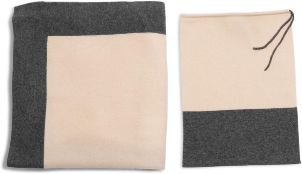 JetBo Luxurious Cashmere Merino Blend Travel Blanket. Soft and warm, made from a blend of cashmere and merino wool, perfect for comfort during travel