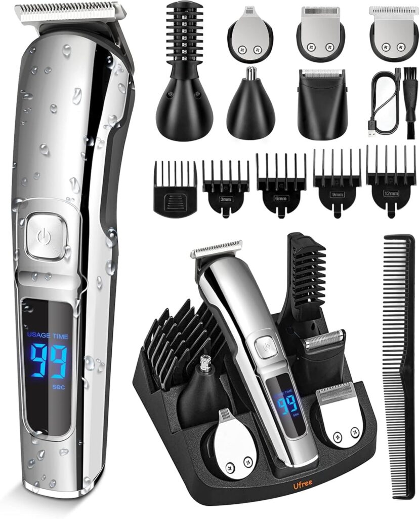 Ufree Beard Trimmer for Men. A versatile grooming tool designed for precision trimming and styling. Ideal for maintaining a well-groomed beard and achieving a polished look