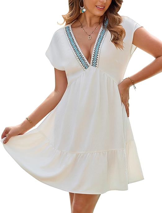 BMJL Women's Swimsuit Cover-Up – Lightweight beach holiday dress, perfect for layering over swimwear with a breezy and stylish design