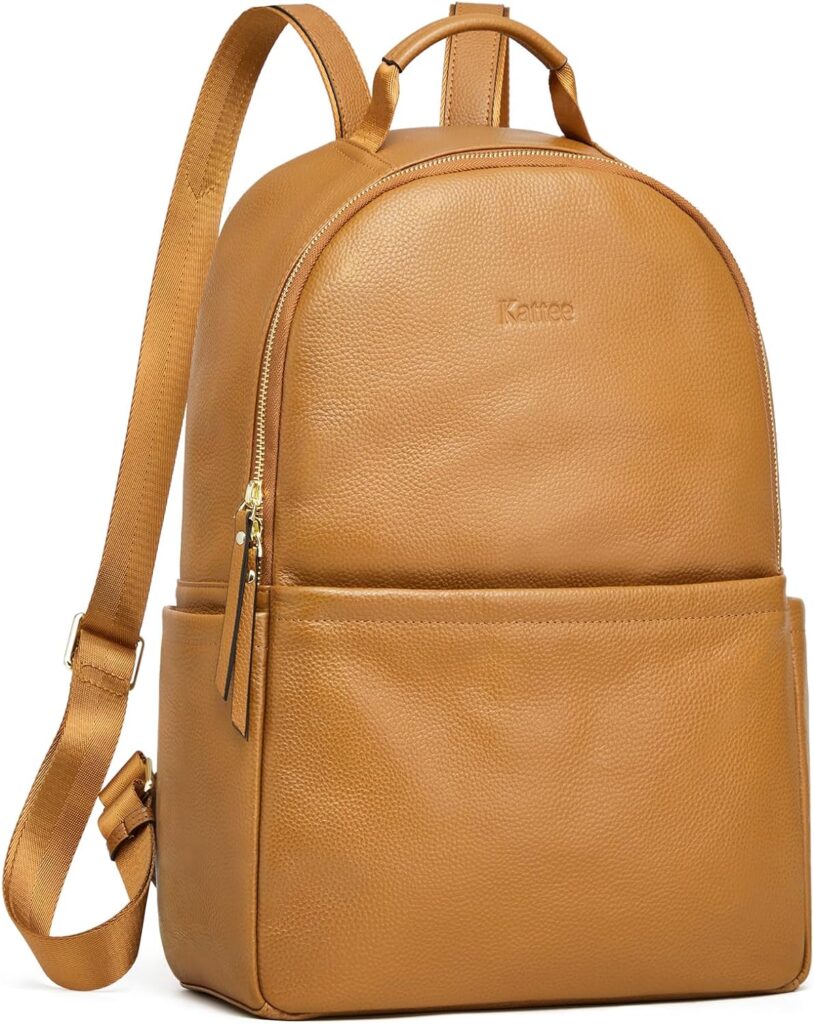 Kattee Genuine Leather Backpack Purse for Women – A stylish and functional anti-theft rucksack crafted from soft genuine leather, featuring a secure zipper closure, multiple compartments for organization, and a versatile design perfect for work, casual outings, and everyday fashion.