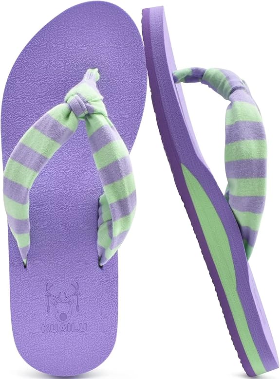 KuaiLu Flip Flops for Women – Comfortable sandals with arch support, perfect for casual wear and beach outings