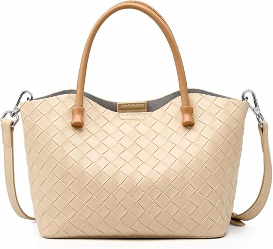 Mewpurrs Genuine Leather Tote Bag for Women – Woven Cowhide Handbag – A stylish and elegant tote bag crafted from high-quality woven cowhide leather. Featuring a spacious interior, sturdy top handles, and a refined woven design, this handbag blends sophistication with everyday functionality. Perfect for work, travel, or casual outings.