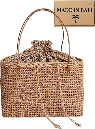 Soul for Bali Handcrafted Balinese Rattan Bag – an artisanal woven bag with intricate craftsmanship, perfect for a boho-chic style and everyday elegance.